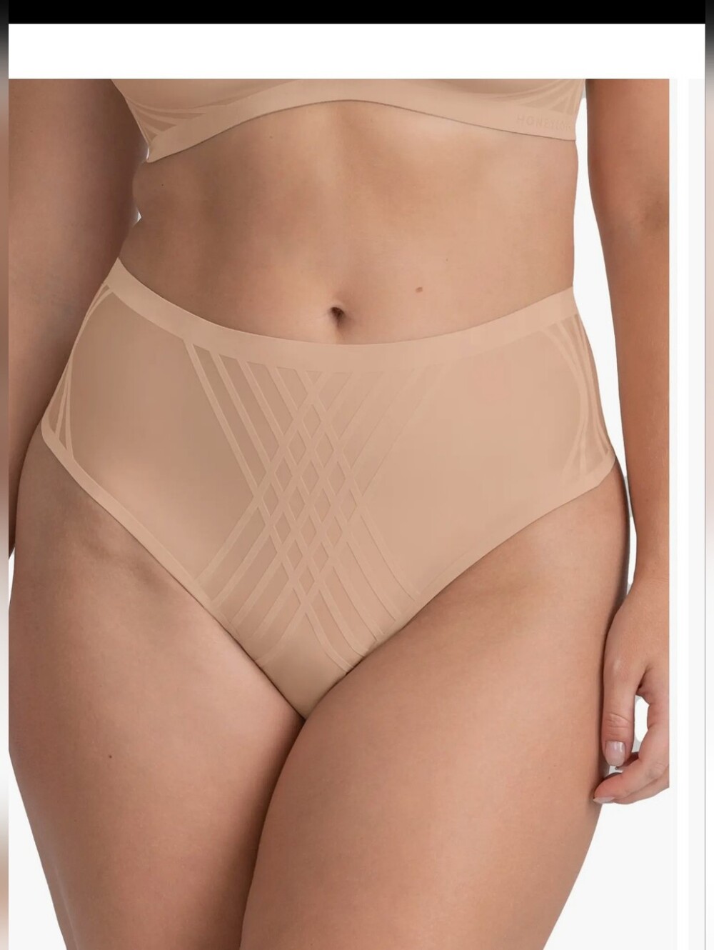 New'Honeylove Women's beige seamless shaping Silhouette thong Size 2X